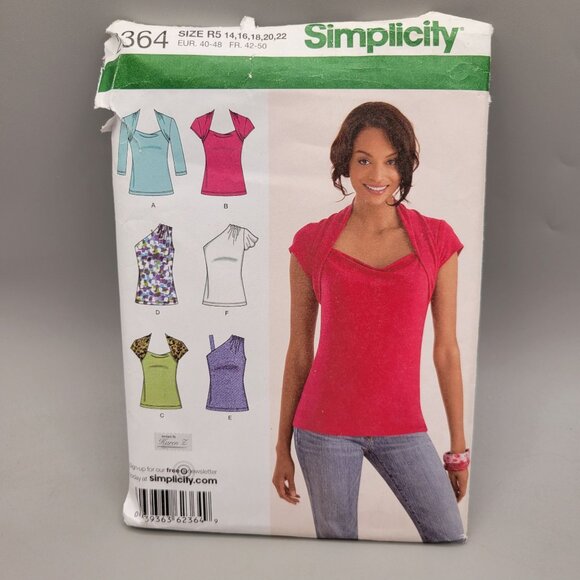 Simplicity Misses Knit Tops Pattern #2364 Size 14 - 22 Complete - Picture 1 of 3